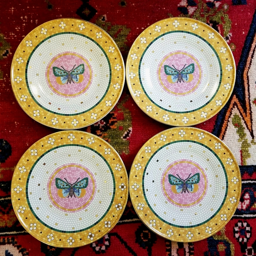 Anthropologie Garden Tile Bistro Plates 4x